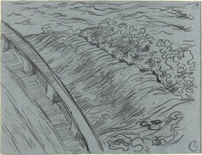 A tenger egy csónak szélén, Bretagne alkotó: Georges Lacombe