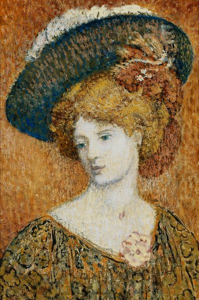 nő kalapban; Femme au Chapeau - Kalapos nő, alkotó: Georges Lemmen