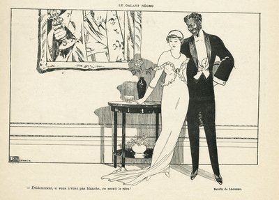 Georges Leonnec (1881-1940) illusztrációja a Le Lire, 20/07/12 - Le galant negro - Amour, Xenophobia - Black alkotó: Georges Leonnec