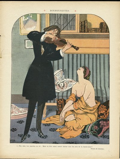 Georges Leonnec (1881-1940) illusztrációja a Le Rire, 21/09/12 - Törökország - Zene, hegedű alkotó: Georges Leonnec