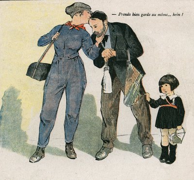 Vigyázz a gyerekre... mi? Illusztráció: Georges Paul LEONNEC (1881-1940) a "" La Baionnette" -ben november 15-én alkotó: Georges Leonnec