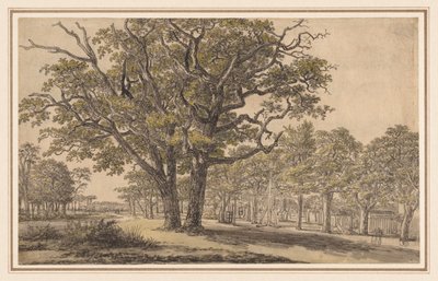 Táj recto Párizs két nézete verso, 1800-as évek első fele. alkotó: Georges Michel