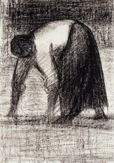 egy parasztasszony, kezekkel a földben; Paysanne les Mains au Sol, 1882 körül alkotó: Georges Pierre Seurat