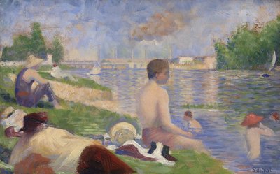 Végső tanulmány fürdőzőknek Asnières-ben, 1883 alkotó: Georges Pierre Seurat