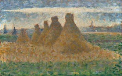 Szénakazalok, c. 1882. alkotó: Georges Pierre Seurat