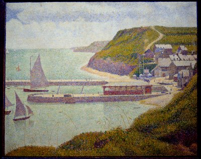 Port en Bessin, kikötő előtt, maree haute Georges Seurat festménye (1859-1891) 1888 V. 0,67x0,82 m. Párizs, Musee d