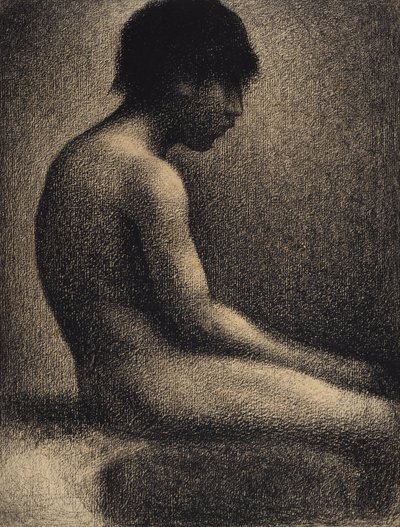 Ülő akt. Tanulmány Une Baignade számára, 1883. alkotó: Georges Pierre Seurat
