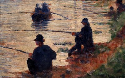 A halászok a Study vonalon a nagy jatteért. Georges Seurat (1859-1891) festménye 1883 V. 0,16x0,25 m Troyes, modern művészeti múzeum alkotó: Georges Pierre Seurat
