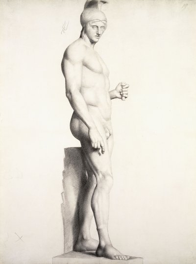 Sisakot viselő harcos, profilban, 1875-1878 alkotó: Georges Pierre Seurat