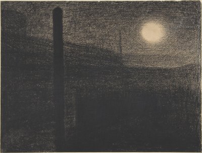 Courbevoie: gyárak holdfényben alkotó: Georges Seurat
