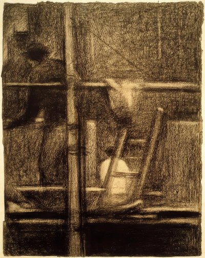 L’Échafaudage (Az állványzat) alkotó: Georges Seurat