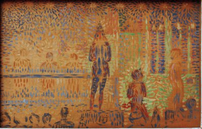 Parade de cirque – A cirkuszi felvonulás alkotó: Georges Seurat
