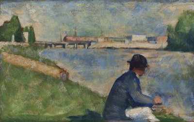 Tanulmány az "Asnières-i fürdőzők" számára alkotó: Georges Seurat
