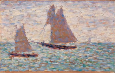 Két vitorlás a Grandcampben alkotó: Georges Seurat