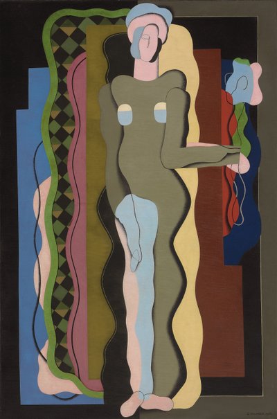 Akt virággal; Nu a la fleur, 1928 alkotó: Georges Valmier