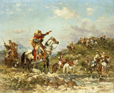 Arab harcosok lóháton, alkotó: Georges Washington