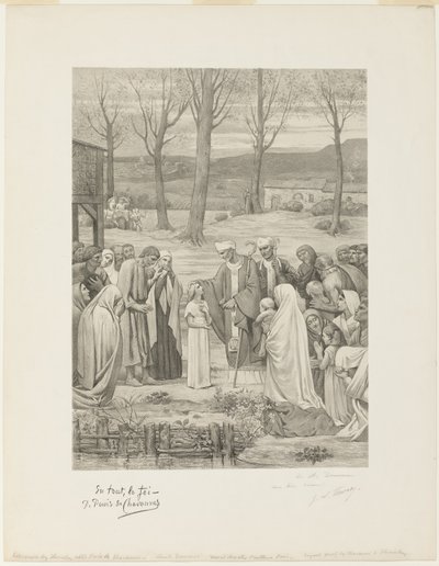 Szent Genovéva lelkipásztori élete (középső panel) alkotó: Georges William Thornley