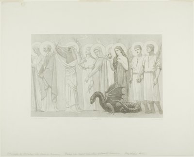 Szent Genovéva lelkipásztori élete (jobb oldali panel) alkotó: Georges William Thornley
