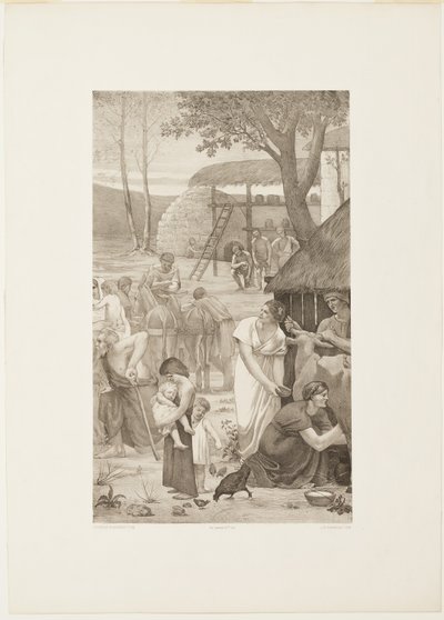 Szent Genovéva lelkipásztori élete (jobb oldali panel) alkotó: Georges William Thornley