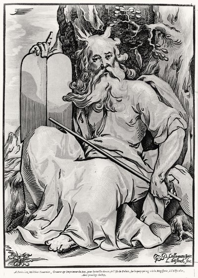 Mózes, Ludwig Businck metszete (1590 körül - 1630 után) alkotó: Georges after Lallemand
