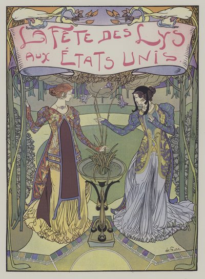 The Fete des Lilies az Egyesült Államokban (Liliomfesztivál az Egyesült Államokban) alkotó: Georges de Feure