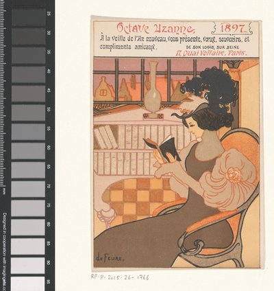 Octave Uzanne újévi üdvözlete 1897-re alkotó: Georges de Feure