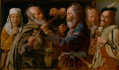 A muzsikusok verekedése alkotó: Georges de La Tour