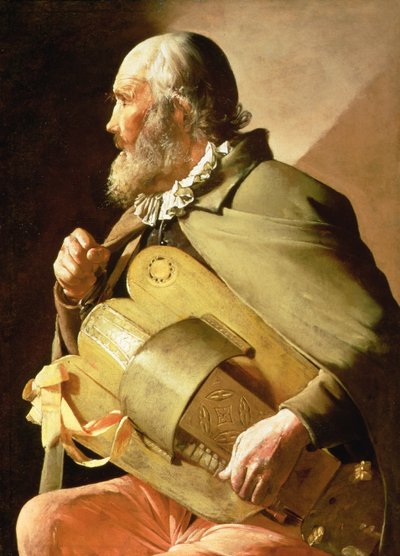 The Blind Hurdy Gurdy Player (olaj, vászon) alkotó: Georges de La Tour
