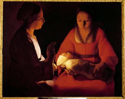Az újszülött gyermek (The New Born Child). Georges De La Tour festménye (1593-1652) alkotó: Georges de La Tour
