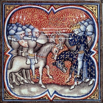 Martell Károly harca a szaracénokkal Tours-Poitiers-nél 732-ben, Franciaország nagy krónikái (27408010460) alkotó: Georgia Levan Ramishvili from Tbilisi