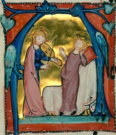 Jézus zenél - ciszterci antiphonárium (Delights Antiphonar), breisgau 1300 körül (Karlsruhe, Badeni Állami Könyvtár, COD. St. Georgen 5, fol. 16 v) (46824974821) alkotó: Georgia Levan Ramishvili from Tbilisi