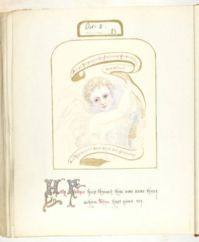 Cím nélkül [kerub és vallási szöveg], 185568. alkotó: Georgina Cowper