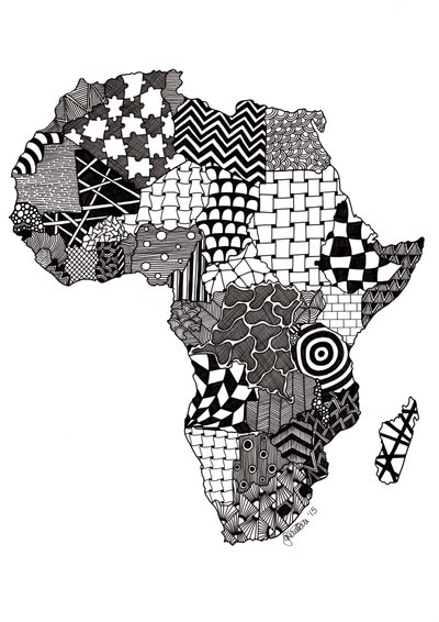 Afrika, 2015 (tinta, bristol karton) alkotó: Georgina Naisbitt