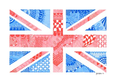 Union Jack, 2015 (tinta, bristol karton) alkotó: Georgina Naisbitt