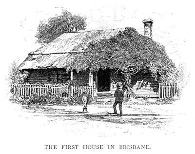 "Az első ház Brisbane-ben", Ausztrália, 1886. alkotó: Georgius
