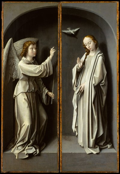 Gábriel arkangyal, A Szűz Angyali üdvözlet, kb. 1510. alkotó: Gerard David