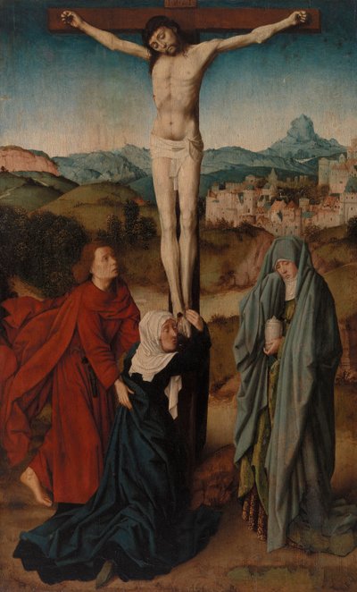 Keresztre feszítés a Szűzanyával, Szent Jánossal és Magdolnával alkotó: Gerard David