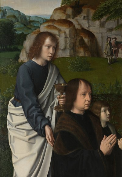 Részlet Krisztus megkeresztelkedése bal oldali paneljéről, 1502-2008 körül (olaj a táblán) alkotó: Gerard David