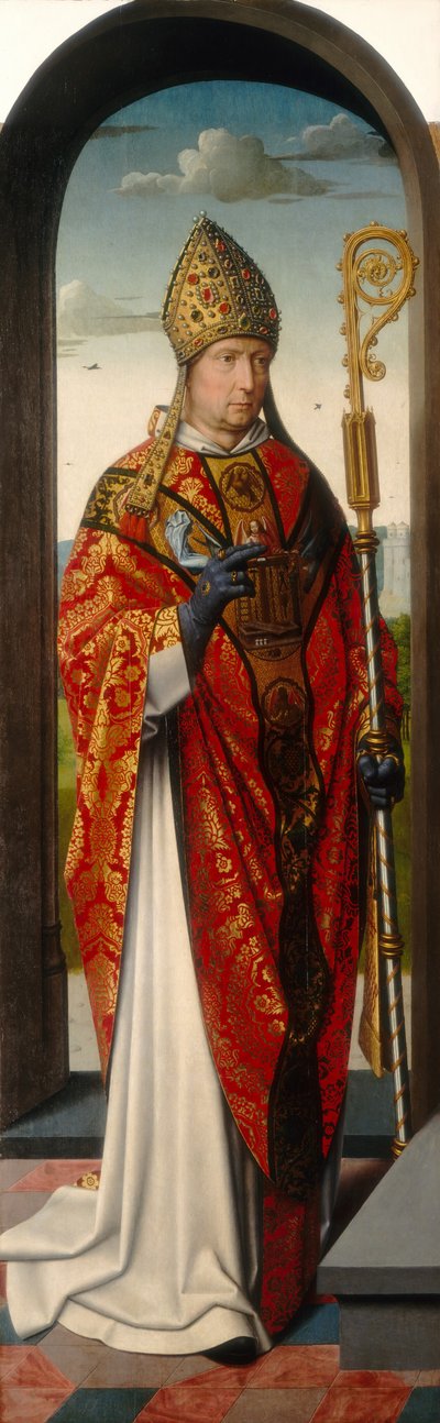 A Szent Anna-oltárkép: Szent Miklós [bal oldali panel], c. 15001520 alkotó: Gerard David