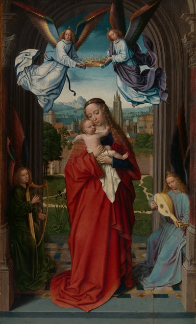 Szűz és gyermek négy angyallal, kb. 1510-15. alkotó: Gerard David