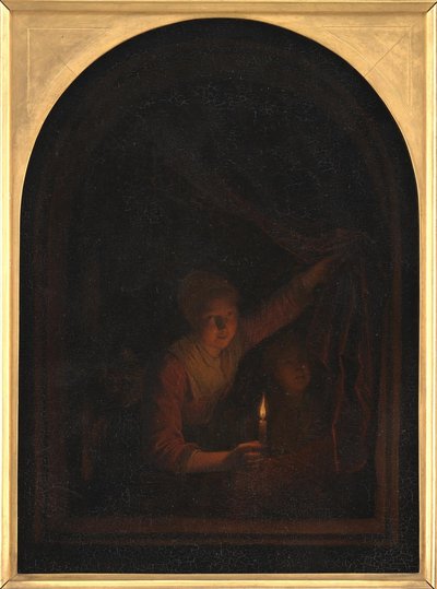 Lány egy gyertyával alkotó: Gerrit Dou