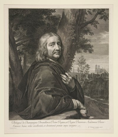 Philippe de Champaigne álló alakja tájban alkotó: Gérard Edelinck