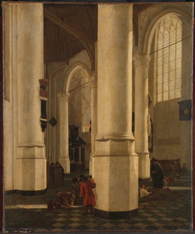A delfti Oude Kerk belseje Pieter Pietersz Heijn altengernagy sírjával alkotó: Gerard Houckgeest (attributed to)