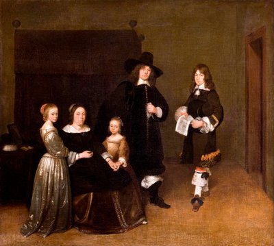 "" Családi portré "" (Család portréja) Gerard Ter Borch (vagy Terburg) festménye, a fiatalember (1617-1681) - 1656 - Olaj, vászon Méret 78x86,5 cm Hallwylska Museet, Stockholm alkotó: Gerard ter Borch