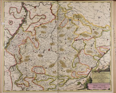 Chorographia ducatus Wurtenburgici quem ab una alteraque parte includunt quique ei includuntur marchionatus praepositura Badensis Elwangensis comitatus Hohenzolern Rechberg et affine almae civitatis Ulmae territorium alkotó: Gerard Valck
