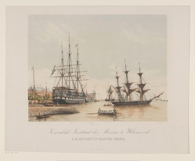 Corvette Z.M. Urania és a Z.M. Kortenaert vonal hajója A Willemsoord-i Haditengerészet Királyi Intézete és a H.M. Urania oktatóhajó (cím az objektumon) alkotó: Gerard Voorduin