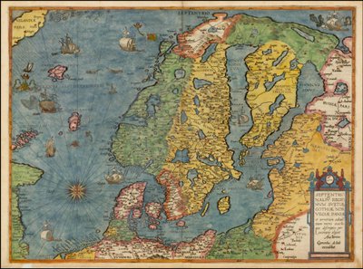 Észak-Európa 1593-as térképe Gerard de Jode-tól alkotó: Gerard de Jode