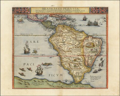 Dél-Amerika térképe, 1593 alkotó: Gerard de Jode