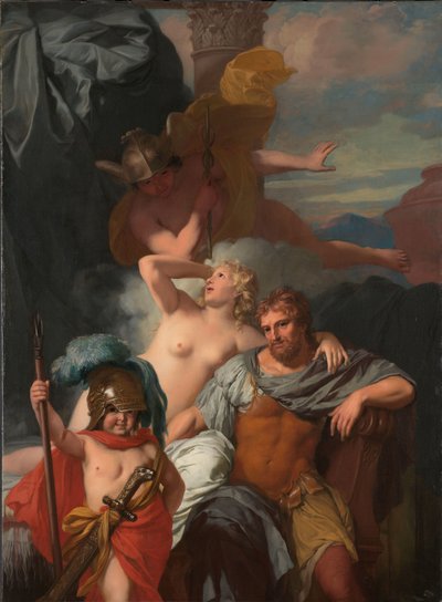 A Merkúr megrendeli a Calypsót, hogy engedje szabadon Odüsszeuszt alkotó: Gerard de Lairesse