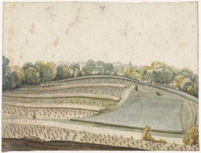 Panoráma egy hullámzó búzatáblára felülről nézve alkotó: Gerard ter Borch (I)